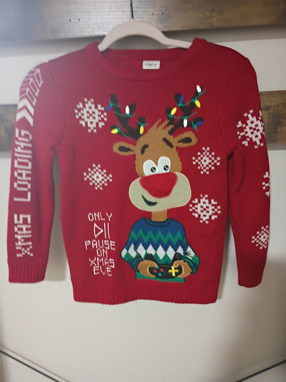 F&F Red Kids Christmas Reindeer Sweater